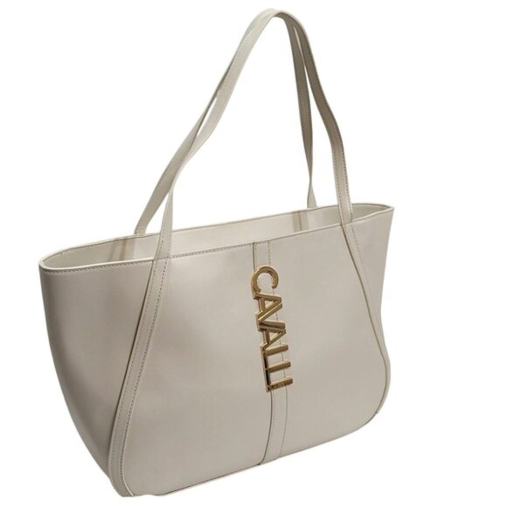 Cavalli Class by Roberto Cavalli Sandra Shopper Tote in White Asparagus